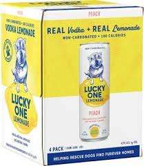 LUCKY ONE LEMONADE BY HIGH NOON PEACH 4-PACK VODKA SELTZER