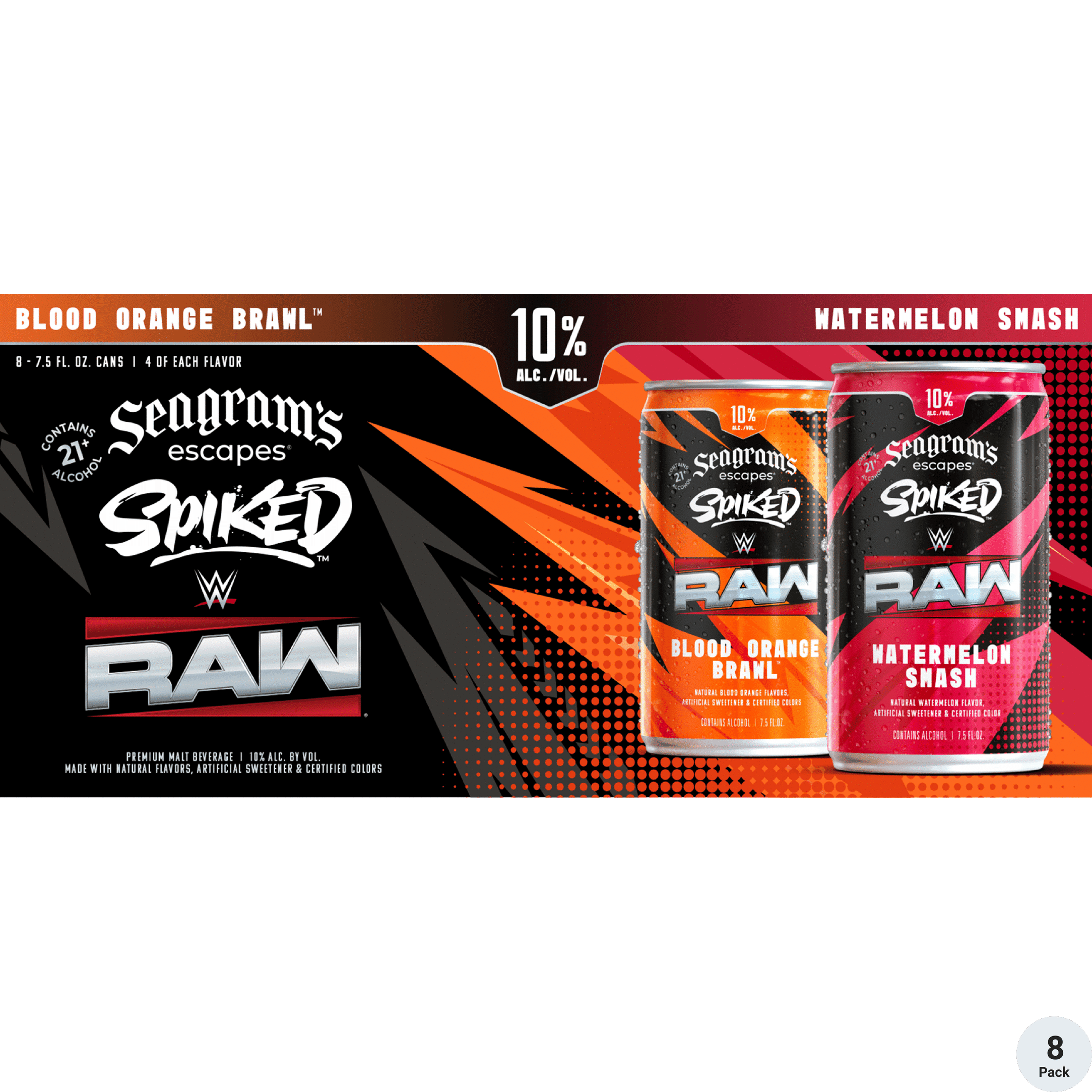 SEAGRAMS WWE RAW VARIETY 8-PACK 7.5OZ CAN